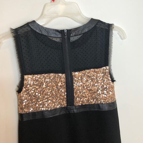RACHEL Roy black mini dress w/sequins and faux fur - Picture 7 of 8